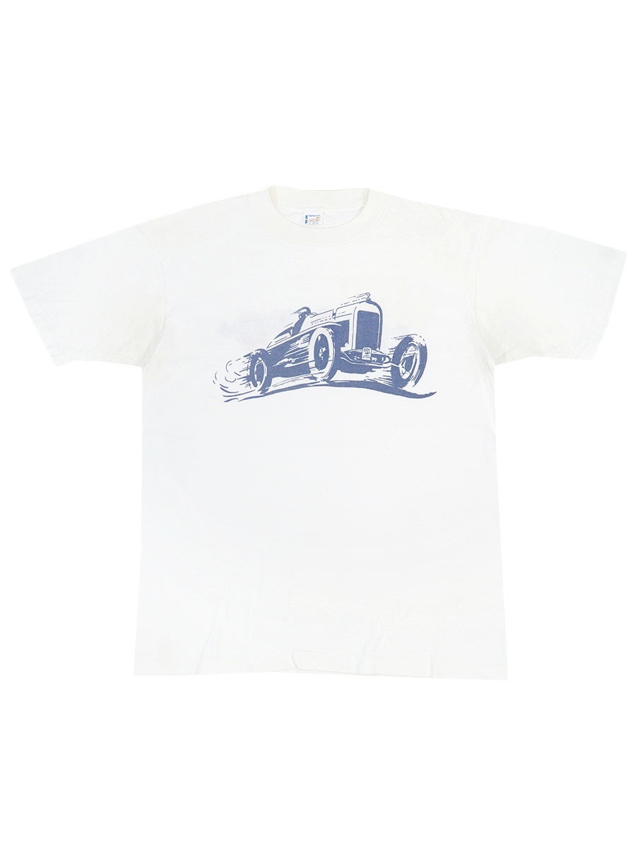 70's TOWNCRAFT ''VALVE-HEAD FOR FORDS'' 両面染み込みプリント Tシャツ ホワイト 表記(L)