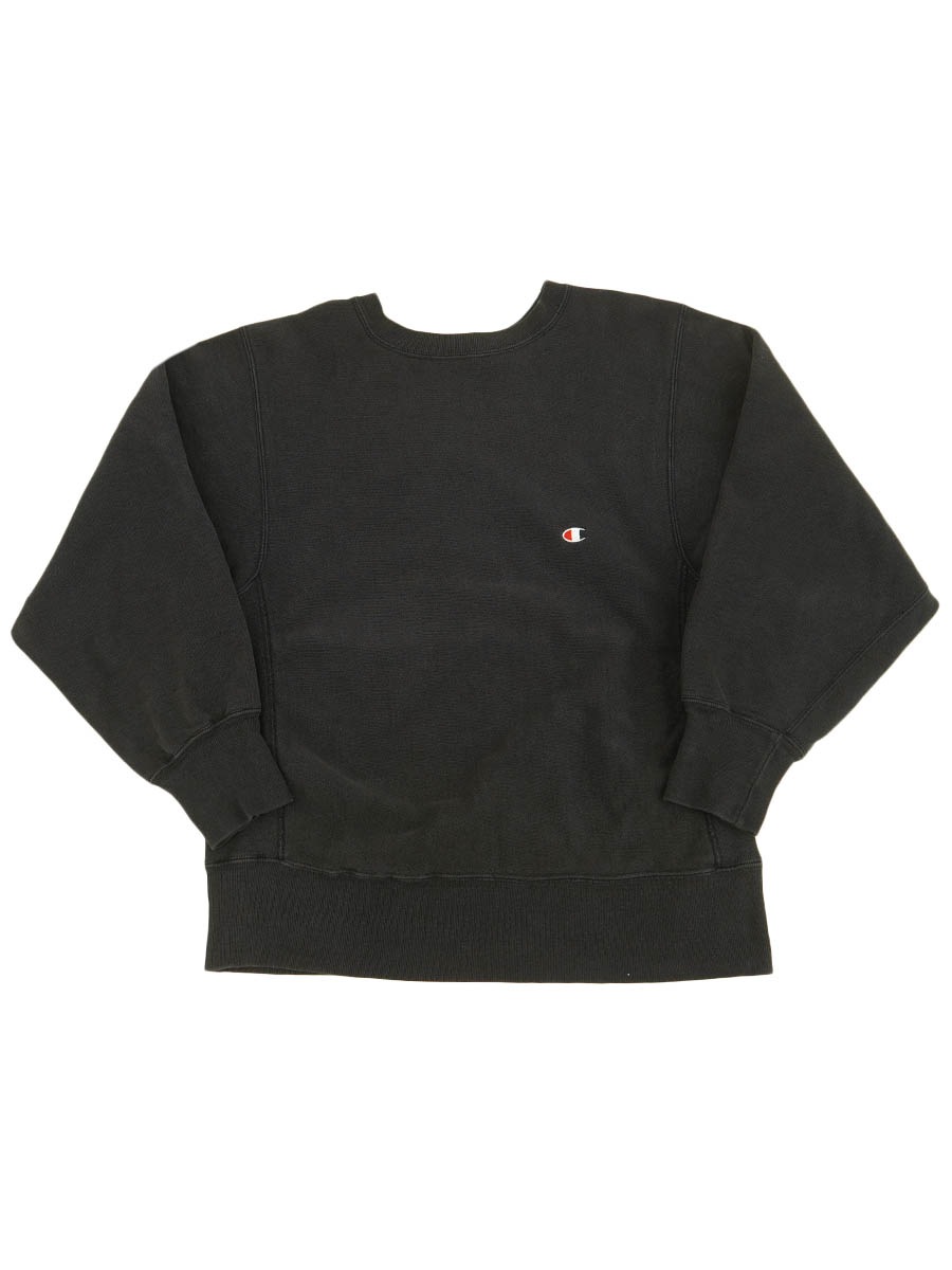 80's プリントタグ チャンピオンRW 無地 ブラック 表記(M)