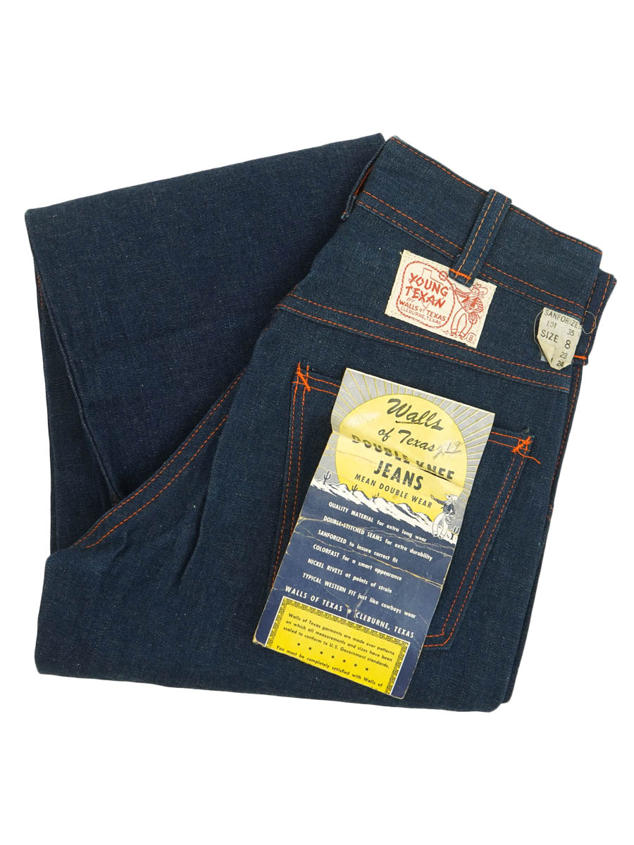 40's WALLS OF TEXAS ダブルニー デニムパンツ 表記(23x24) DEAD キッズサイズ