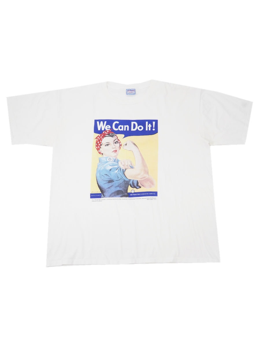 90's All Sport ''We Can Do It！'' ポスタープリント Tシャツ ホワイト 表記(XXL) USA製