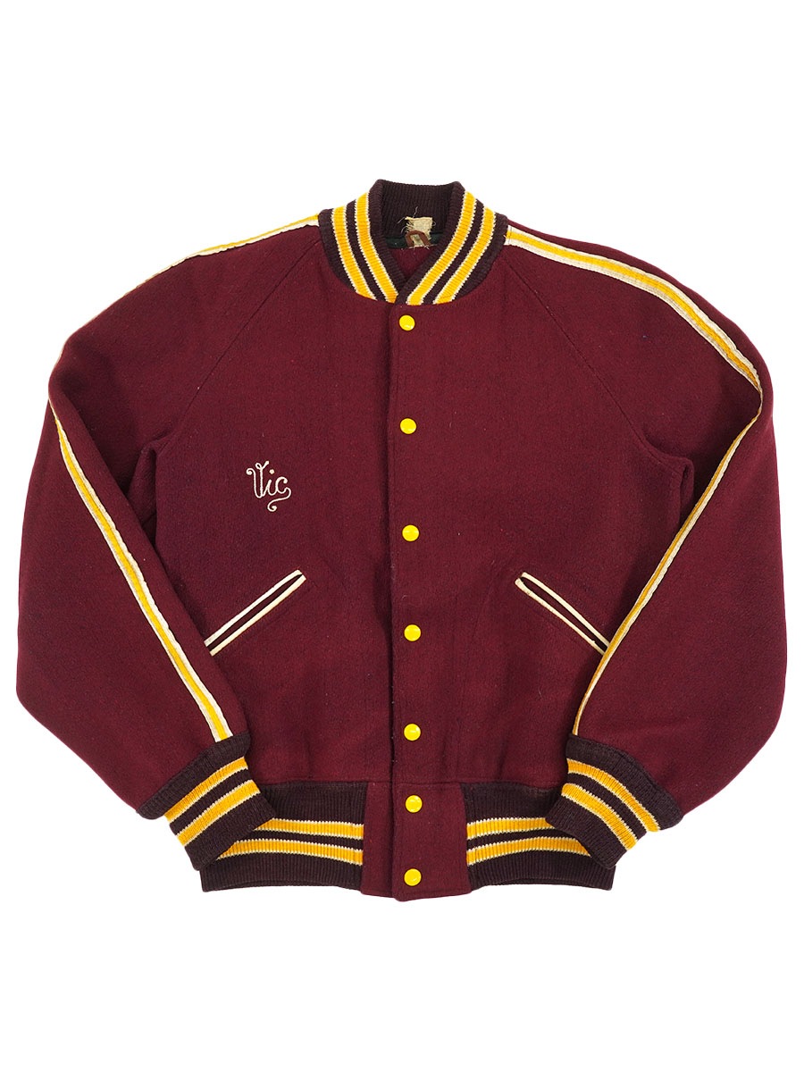 60's BUTWIN ラインスリーブ バーシティジャケット エンジ 実寸(ML位