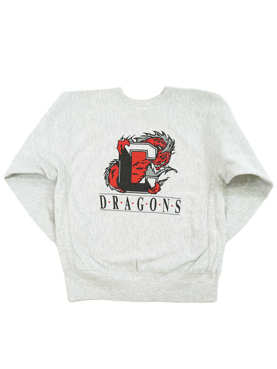 90's 刺繍タグ チャンピオンRW ''DRAGONS'' 両面プリント！ 表記(XL) USA製