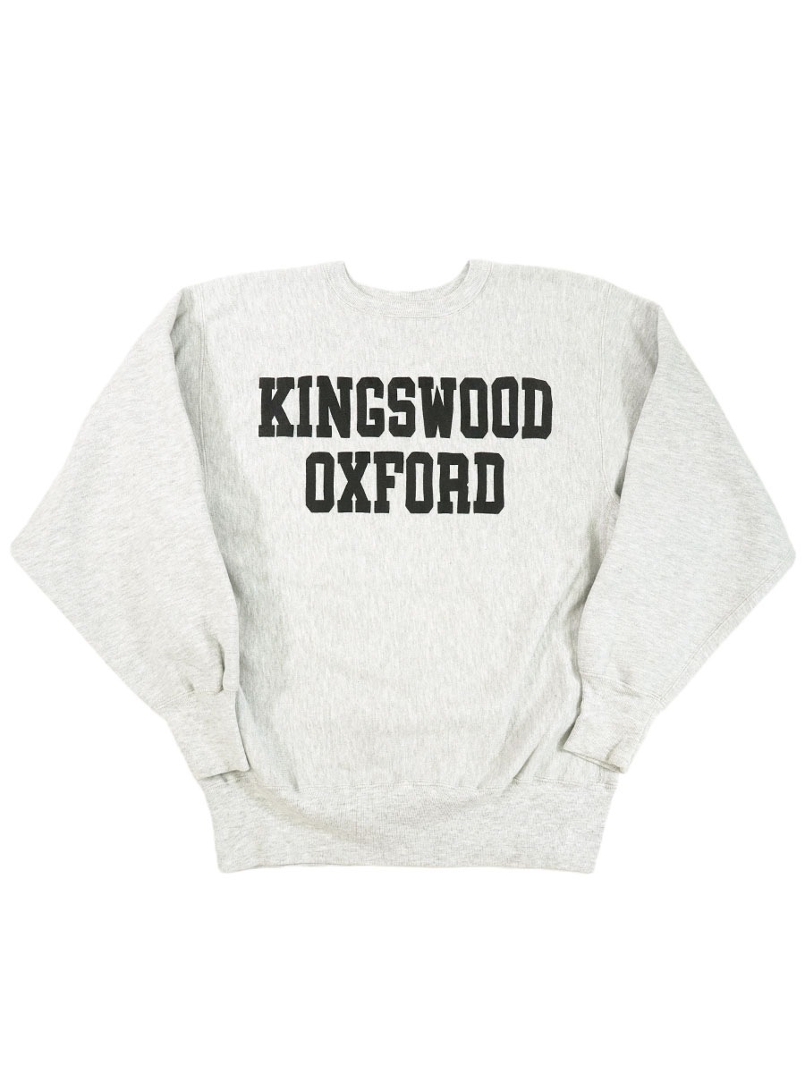 90's 刺繍タグ チャンピオンRW ''KINGSWOOD OXFORD'' 黒プリント 表記(XL) USA製