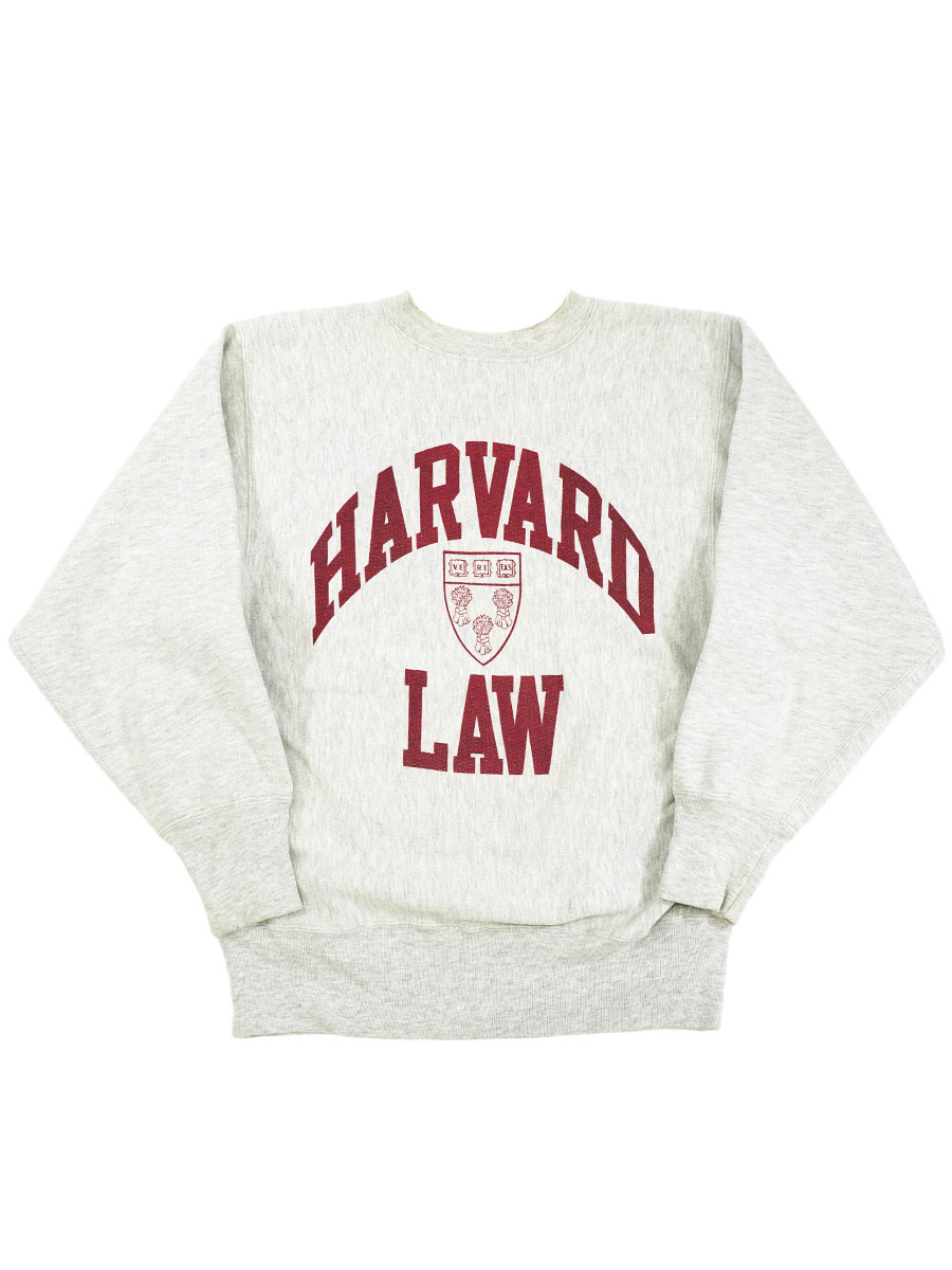 90's 刺繍タグ チャンピオンRW ''HARVARD LAW'' 3段染み込み 表記(L) USA製
