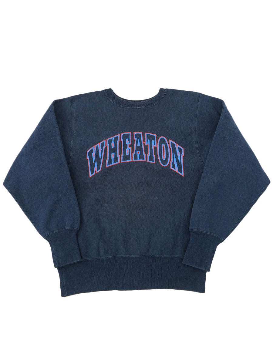 90's 刺繍タグ チャンピオンRW ''WHEATON'' ネイビー 表記(M) USA製