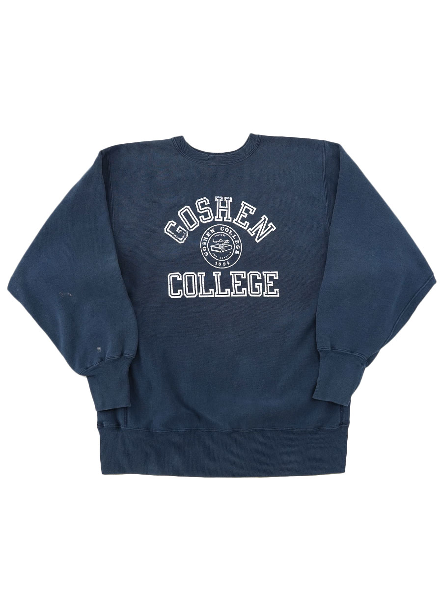 90's 刺繍タグ チャンピオンRW ''GOSHEN COLLEGE'' 3段プリント 表記(XL) USA製