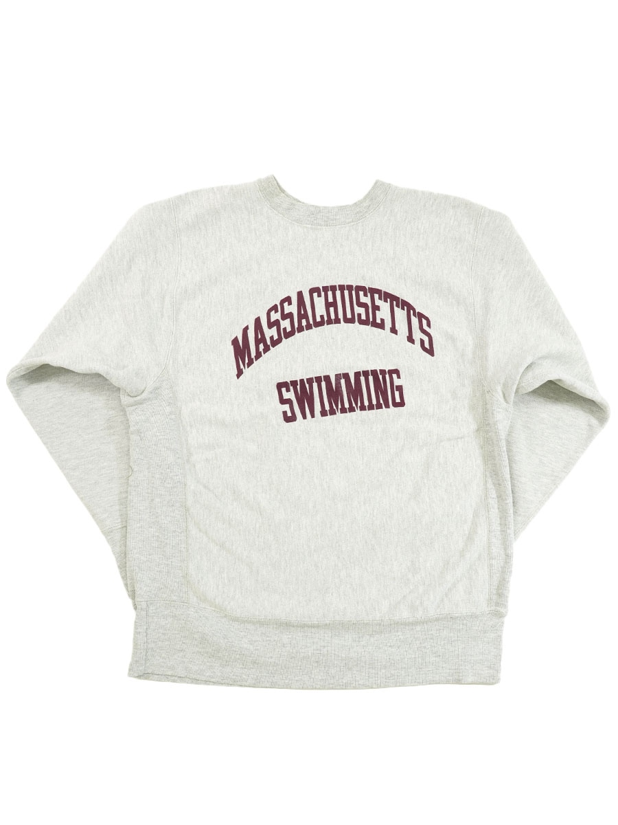 90's 刺繍タグ チャンピオンRW ''MASSACHUSETTS SWIMMING'' 両面プリント！表記(XL) USA製