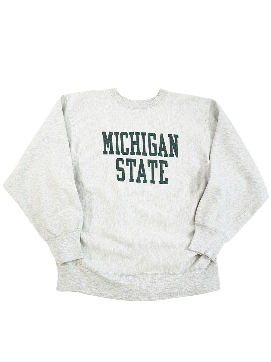80's プリントタグ チャンピオンRW ''MICHIGAN STATE'' 染み込み 表記(XL)
