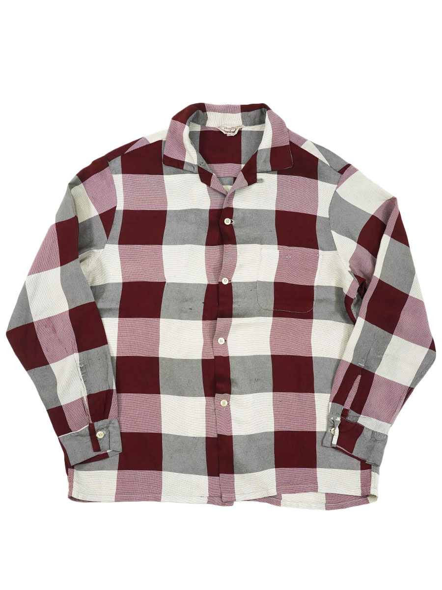 50's～ PENNEY'S TOWNCRAFT 好配色チェック ループカラーシャツ 表記(L)