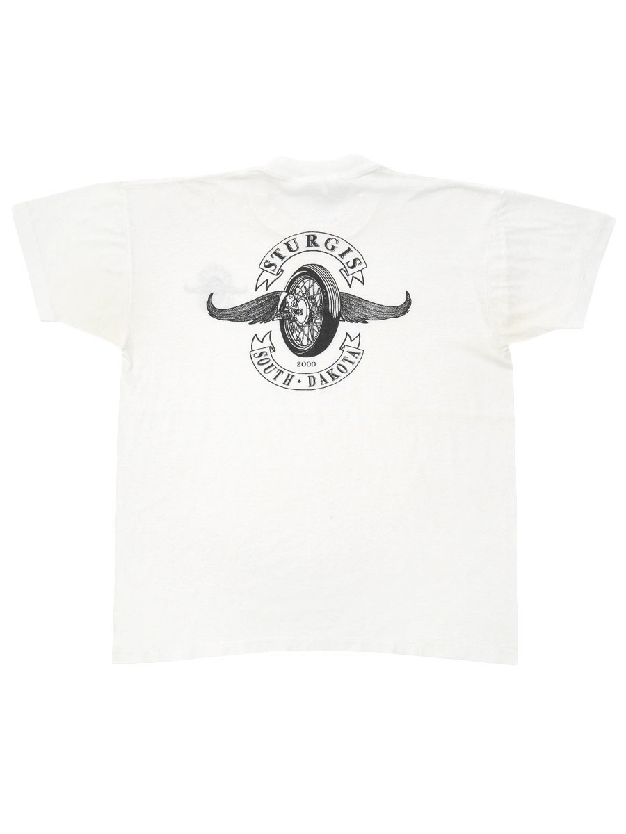 00's ''STURGIS SOUTH DAKOTA'' 両面プリントTシャツ ホワイト 表記(XL)