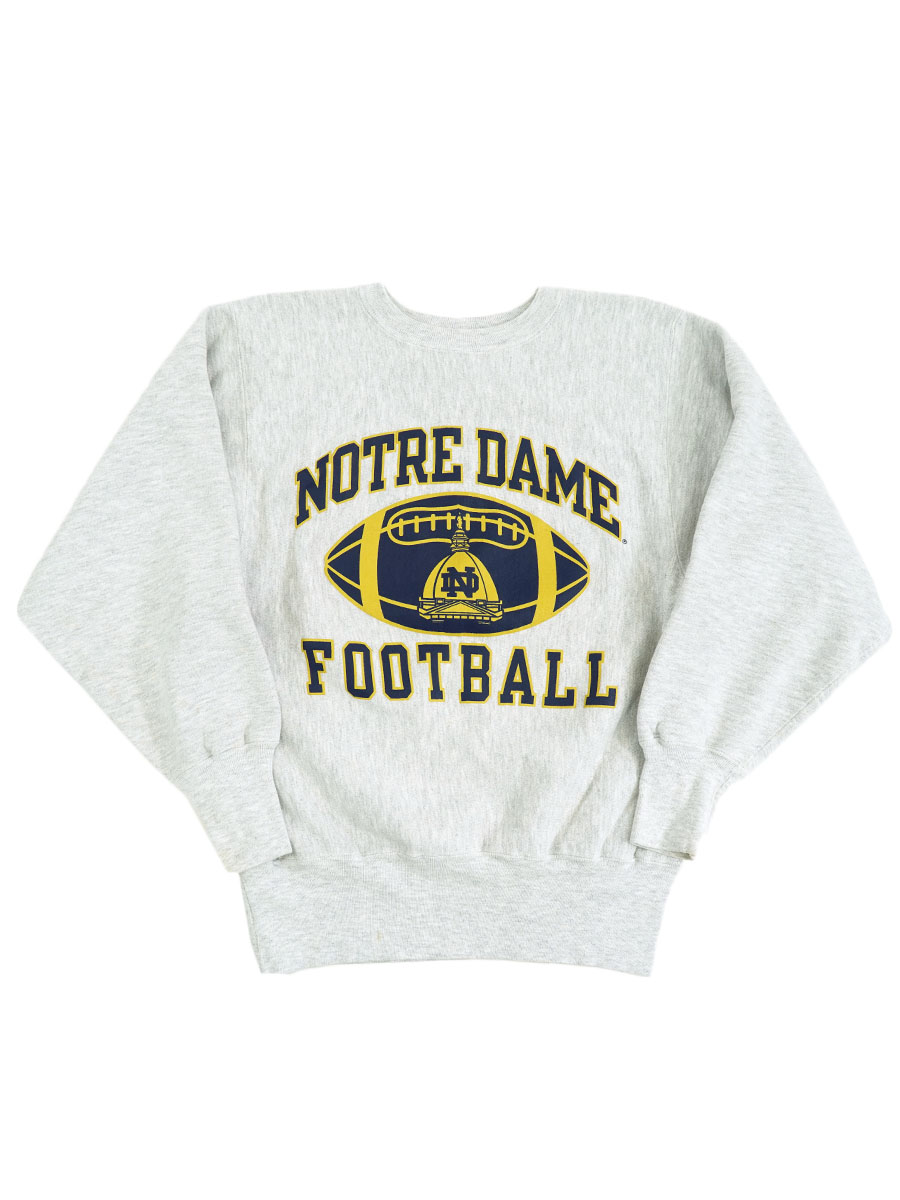 90's 刺繍タグ チャンピオンRW ''NOTRE DAME FOOTBALL'' 3段プリント 表記(M) USA製