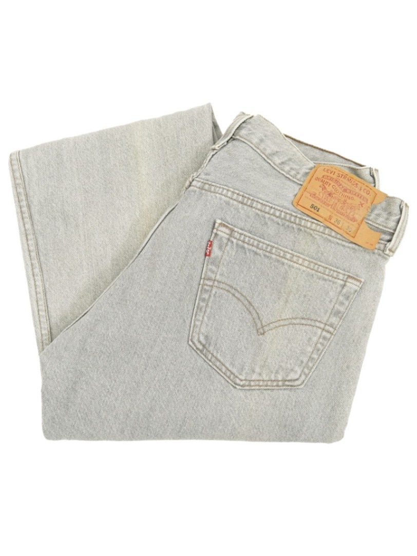 90's Levis 501 オリジナル カラーデニムパンツ グレー 表記(36x32) USA製