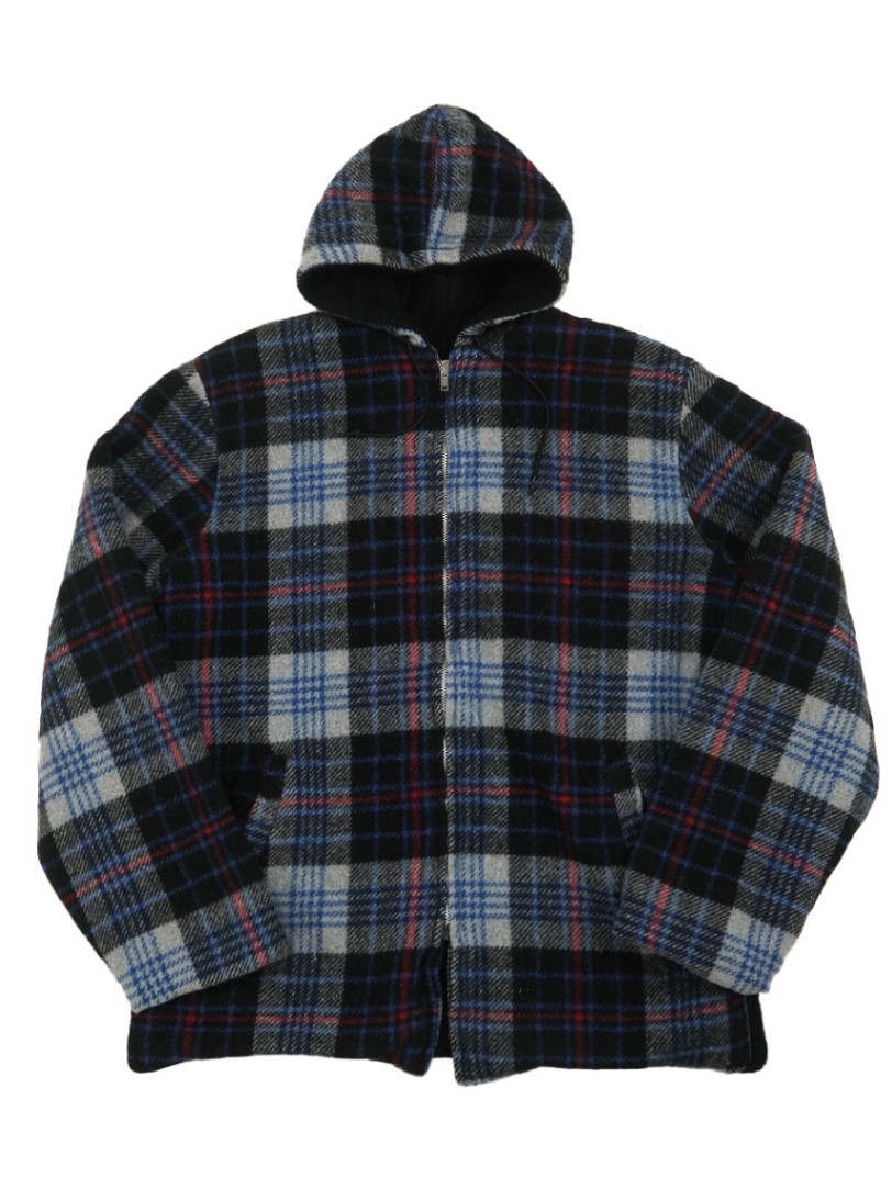 60's BLACK BEAR 好配色チェック フルジップ アクリルパーカ 実寸(M位)