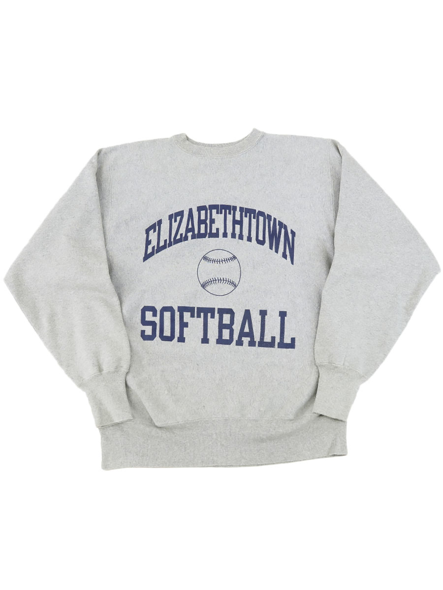 90's 刺繍タグ チャンピオンRW  ''ELIZABETHTOWN'' レアカラー 杢なしグレー 表記(XL) USA製 両面プリント