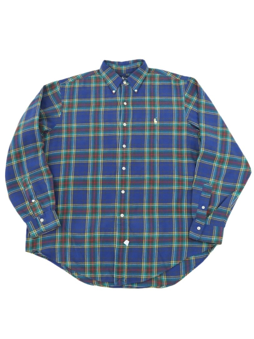 ラルフローレン 100%コットン B.D. フランネルシャツ 表記(XL)