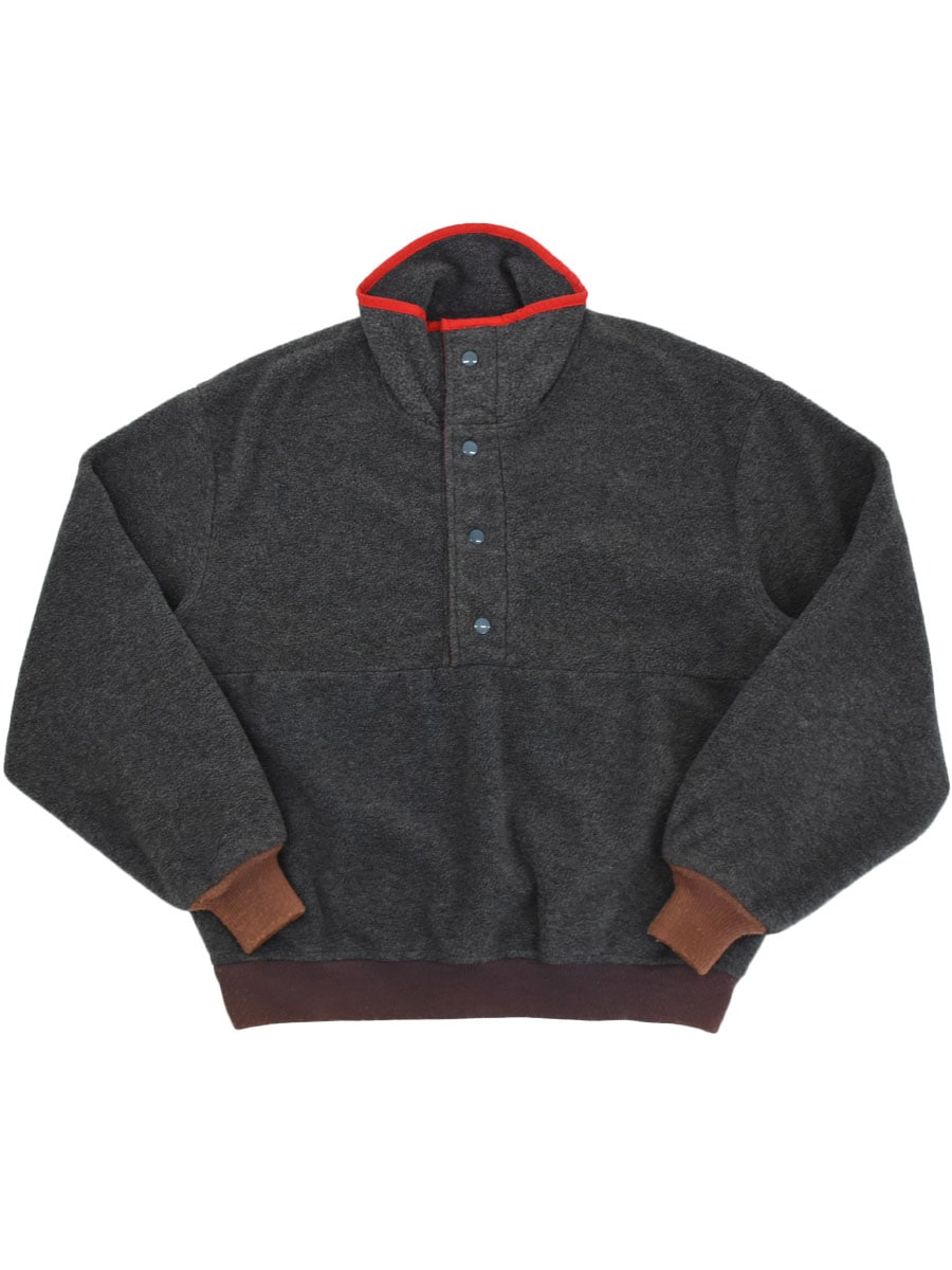 80's Woolrich ハーフスナップ フリースプルオーバー チャコール 表記(M) USA製