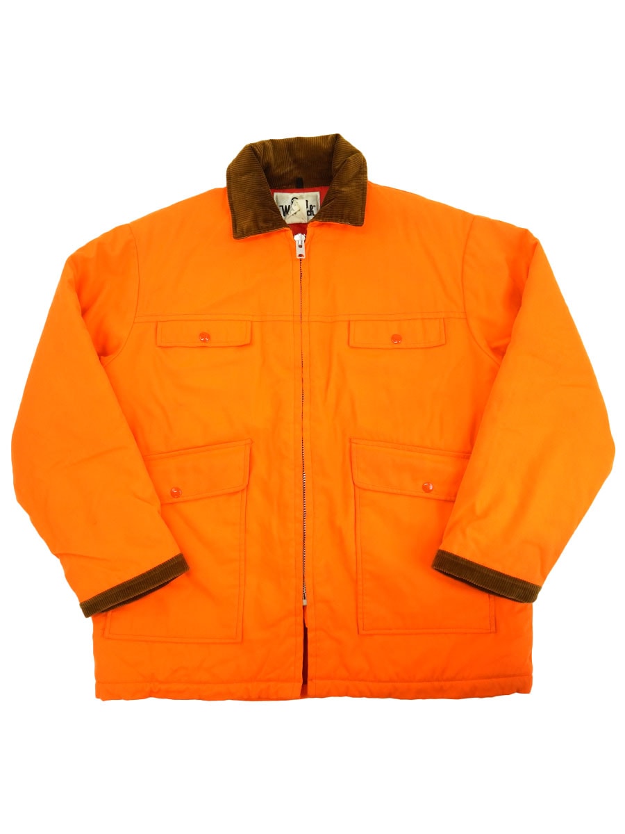 70's～ Woolrich 襟コーズ 中綿入り フルジップジャケット オレンジ 表記(L)