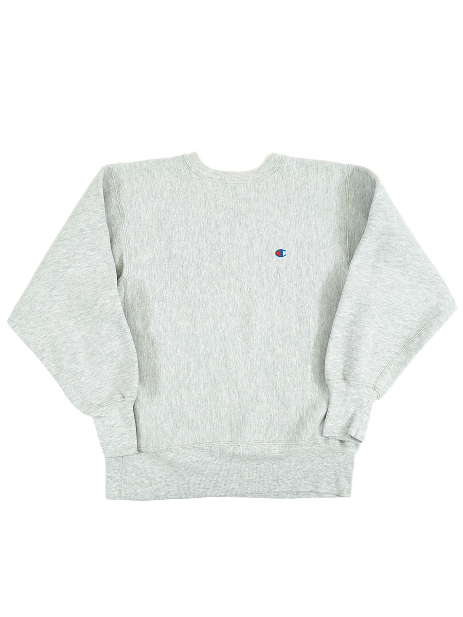 90's 刺繍タグ チャンピオンRW 無地グレー 表記(L) USA製