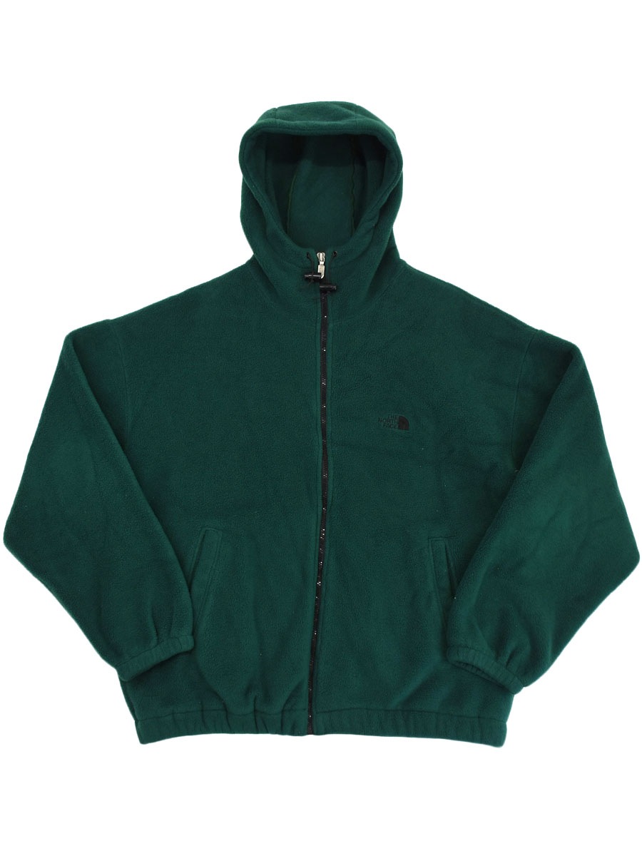 90's THE NORTH FACE フルジップ フリースパーカ グリーン 表記(L) USA