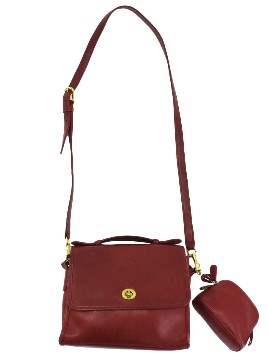 COACH レザー ショルダーバッグ レッド ポーチ付き | すべての商品  