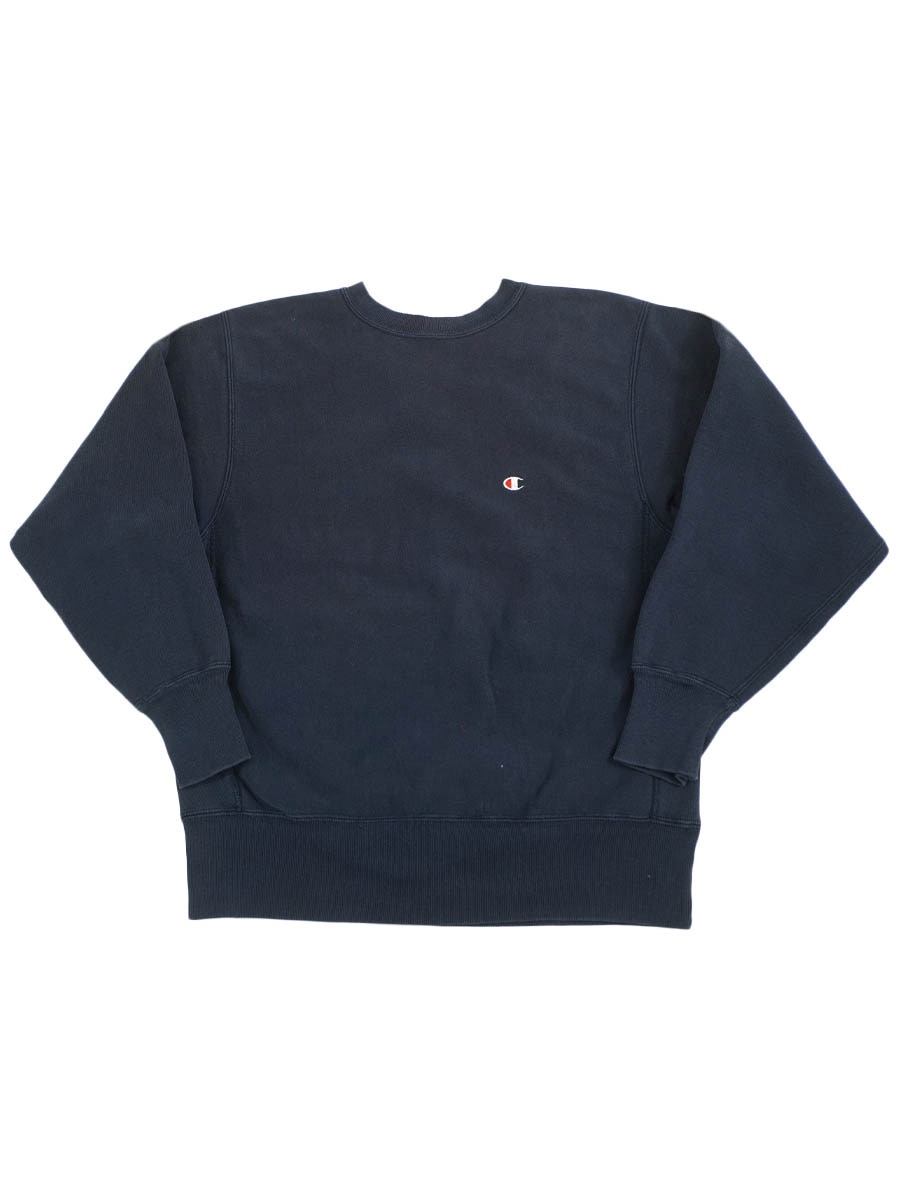 90's 刺繍タグ チャンピオンRW 無地 ネイビー 表記(L) USA製