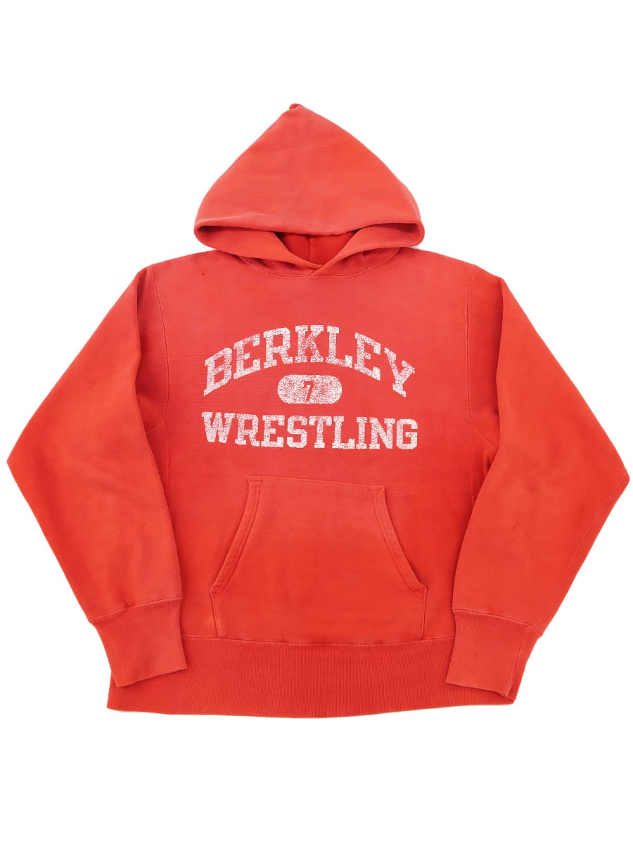 80's プリントタグ チャンピオンRWパーカ ''BERKLEY WRESTLING'' 3段プリント 表記(M) 旧ハトメ