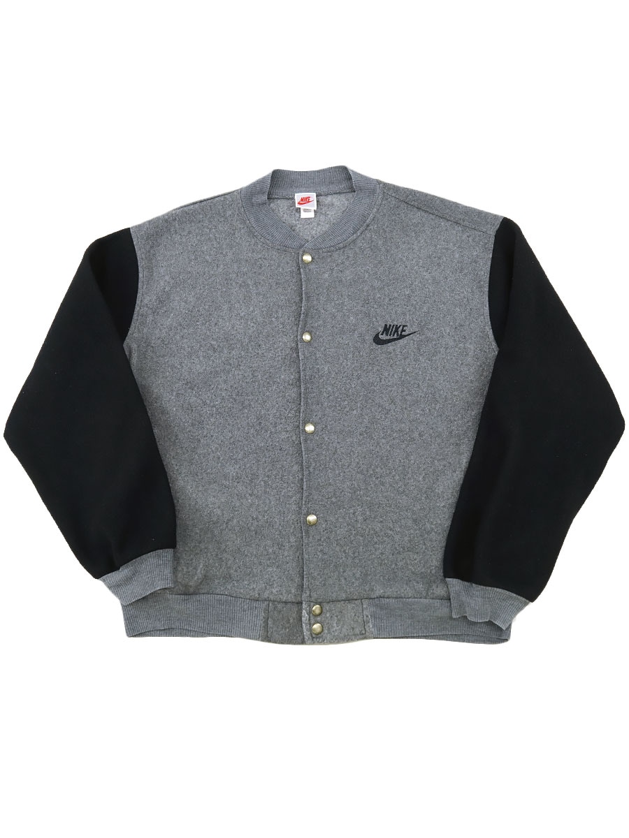90's NIKE 灰×黒 フリース スタジアムJKT 表記(XL)