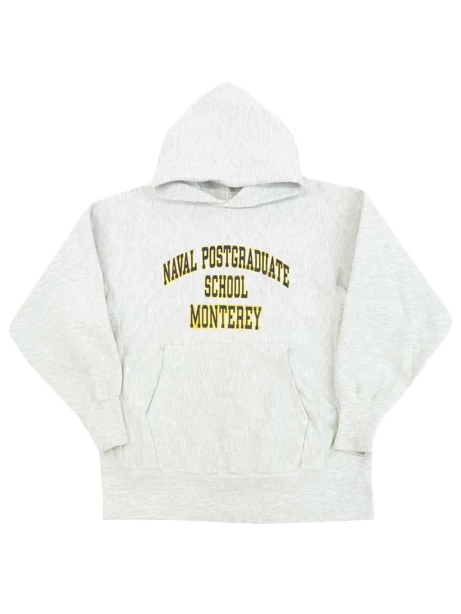90's 刺繍タグ チャンピオンRWパーカ ''NAVAL POSTGRADUATE SCHOOL MONTEREY'' 3段プリント 表記(L) USA製
