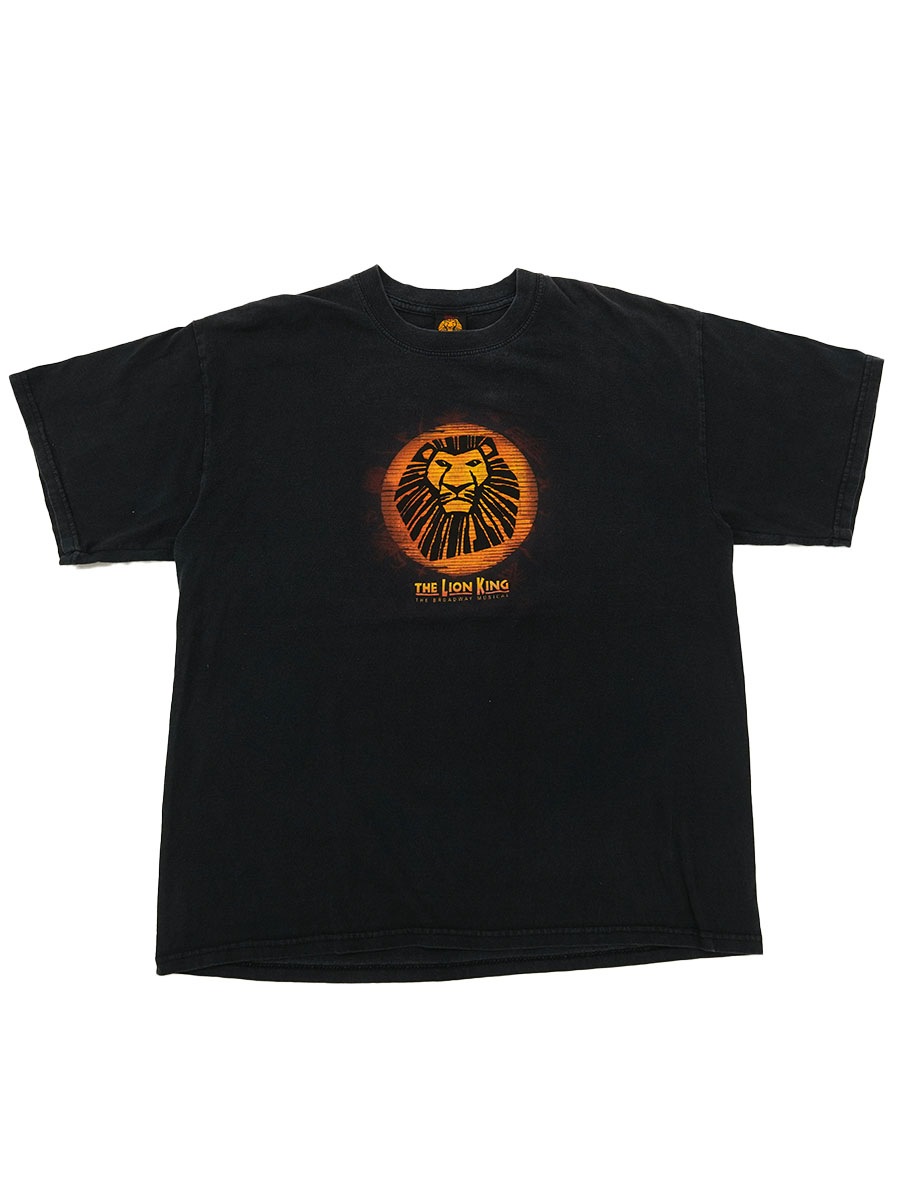 90's Disney ''THE LION KING'' 両面プリントTシャツ 表記(XL) 褪せブラック