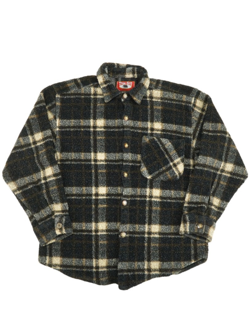 True Grit 好配色チェック ボア ロングスリーブシャツ 実寸(L位) USA製
