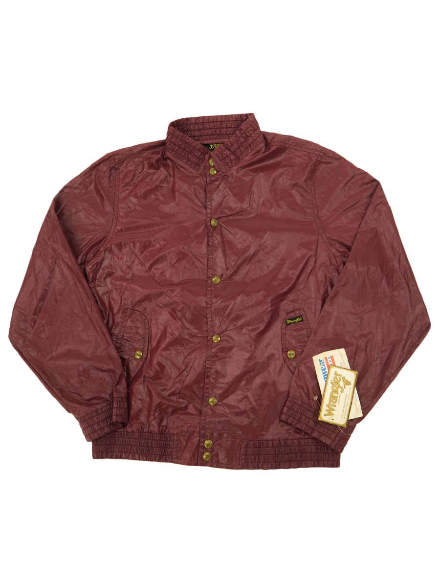 70's Wrangler フルスナップ ナイロンジャケット ワインレッド 表記(S