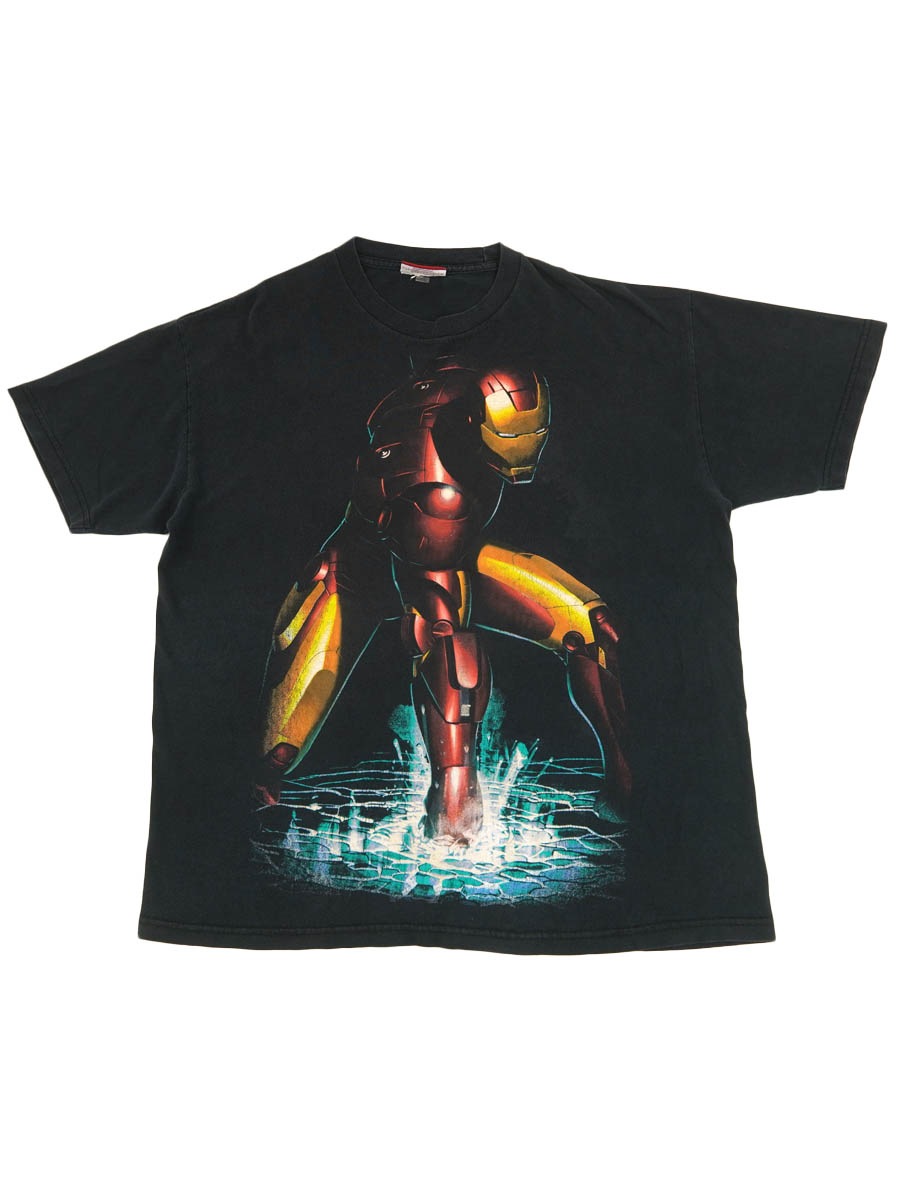 00's IRON MAN ラメ入り 大判プリントTシャツ 実寸(L位)