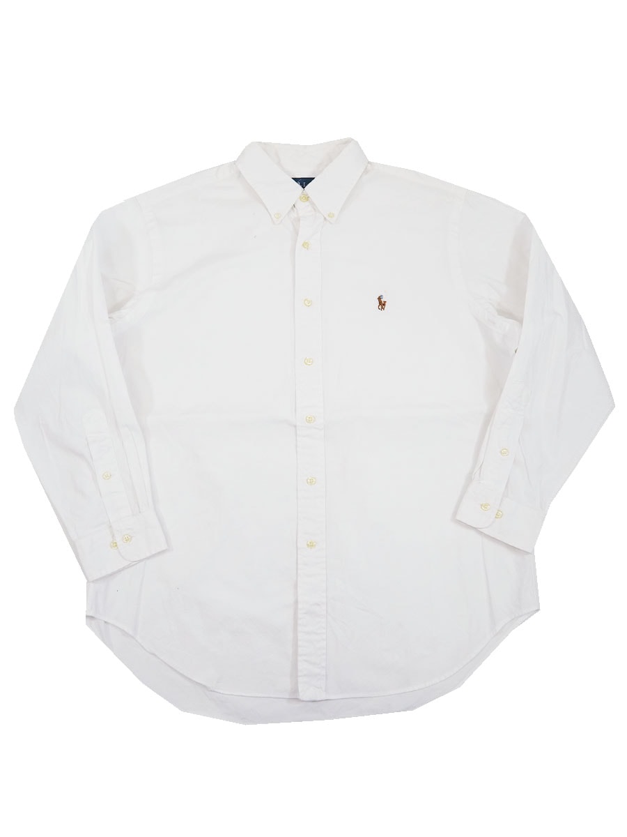 ラルフローレン ''CLASSIC FIT'' 100%コットン ボタンダウンシャツ ホワイト 表記(16 1/2)