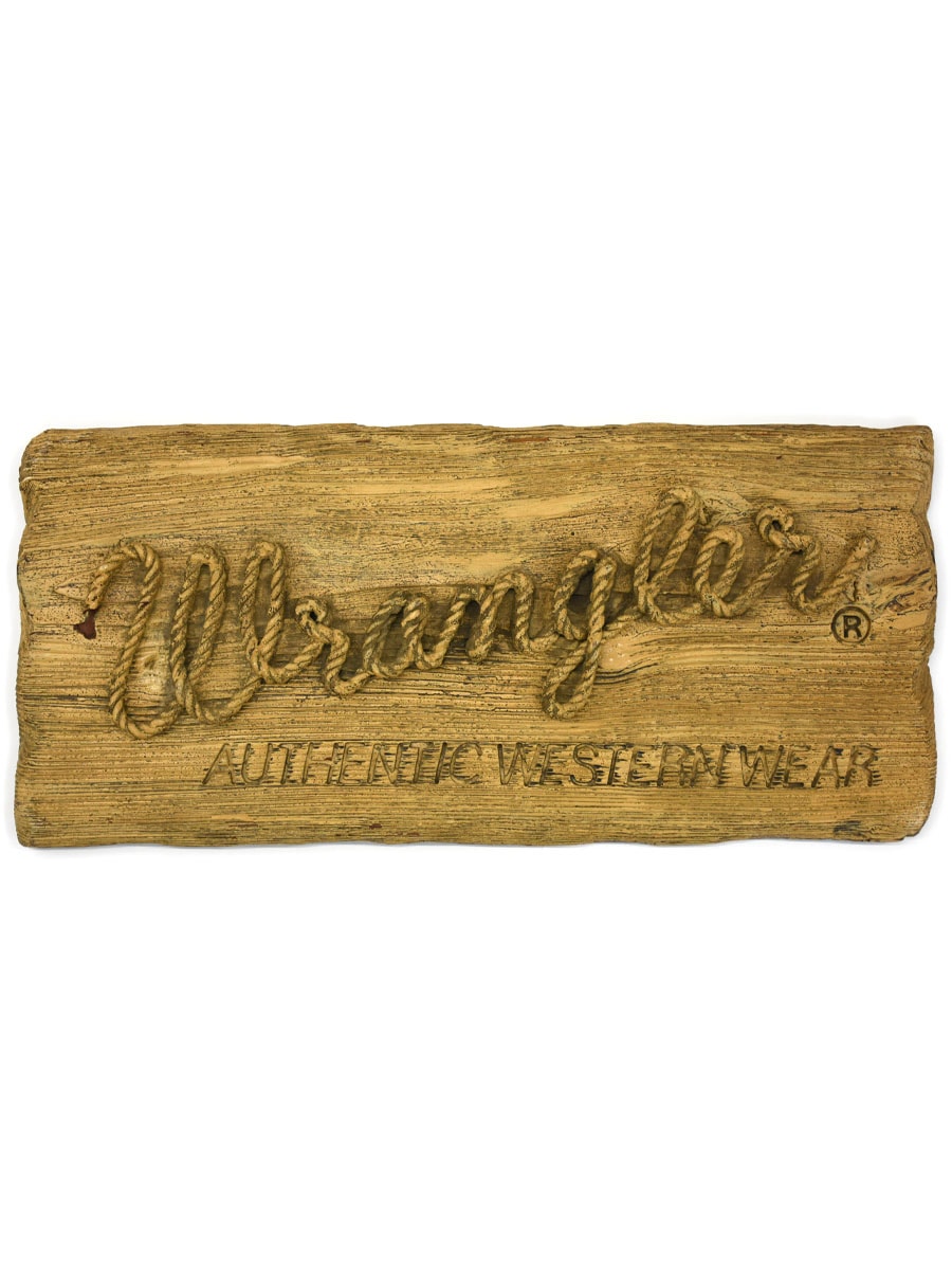 Wrangler ラングラー木製看板 wrangler 看板 額装 デニムバナー 50年代