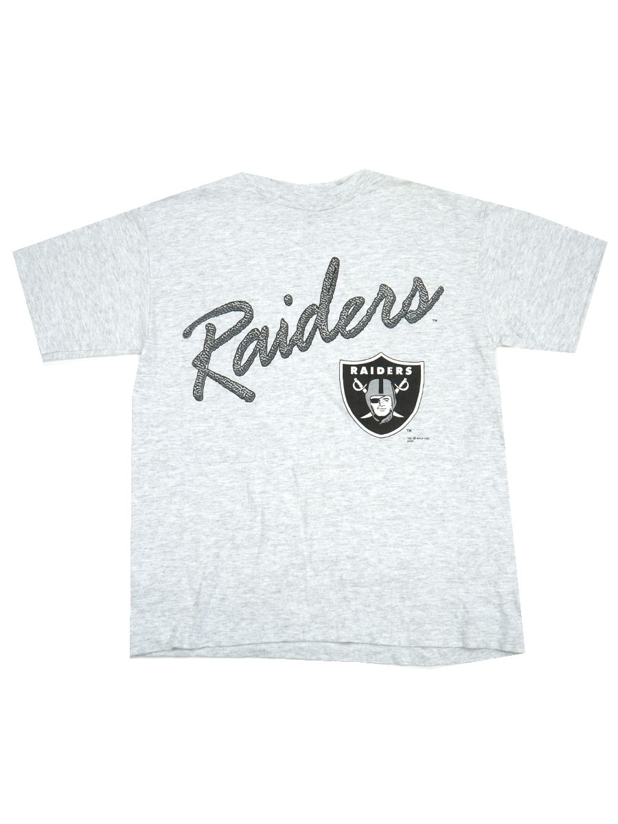 古着　90's RAIDERS Tシャツ Ｌサイズ 90s VINTAGE NFL RAIDERS 総柄 マルチプリント T-sh Tシャツ