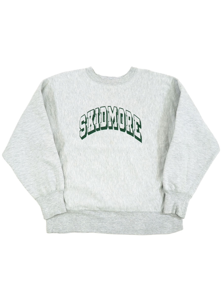 80's プリントタグ チャンピオンRW ''SKIDMORE'' 表記(L) USA製