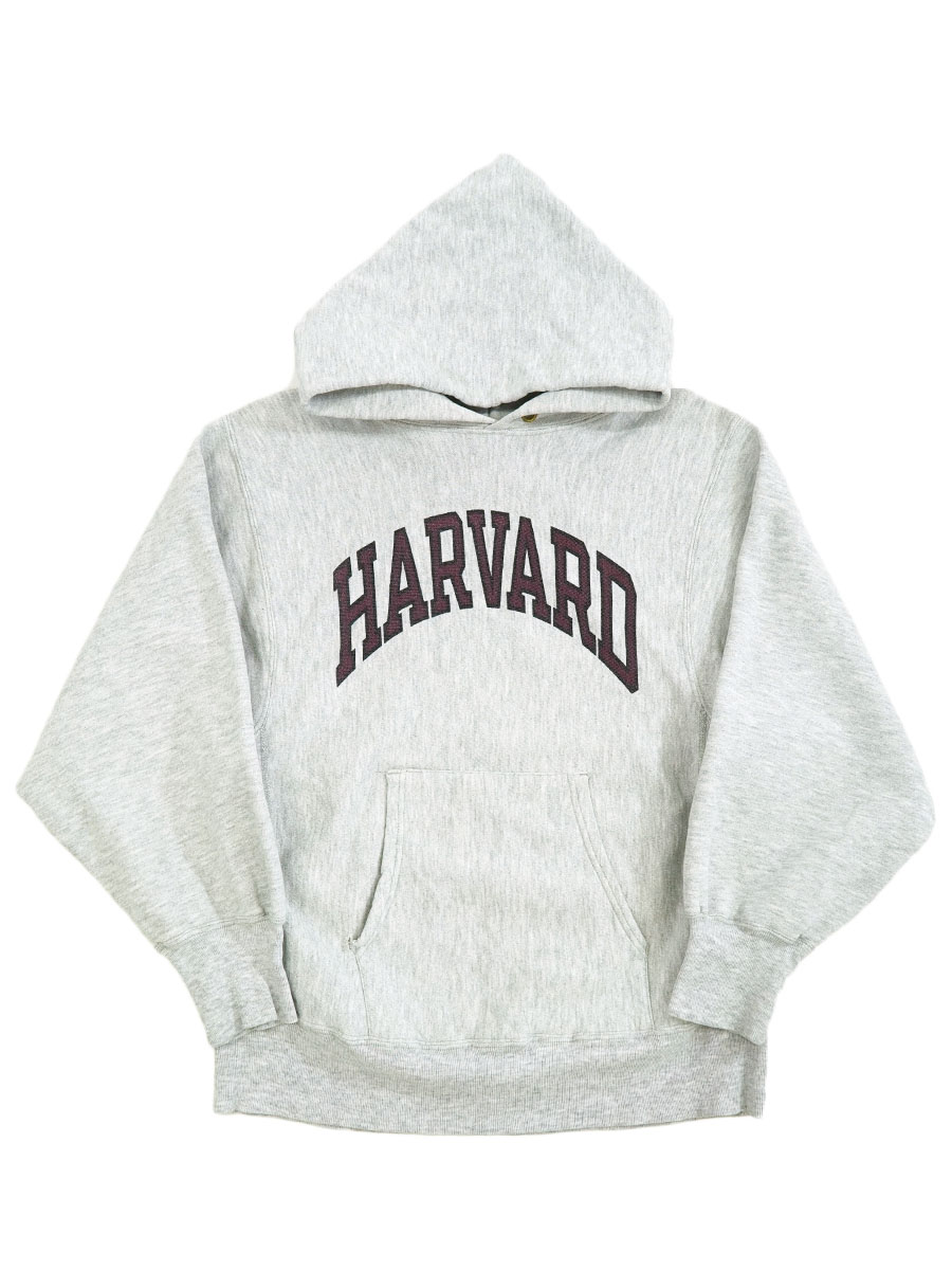 80's プリントタグ チャンピオンRWパーカ ''HARVARD'' 染み込みプリント 表記(M)