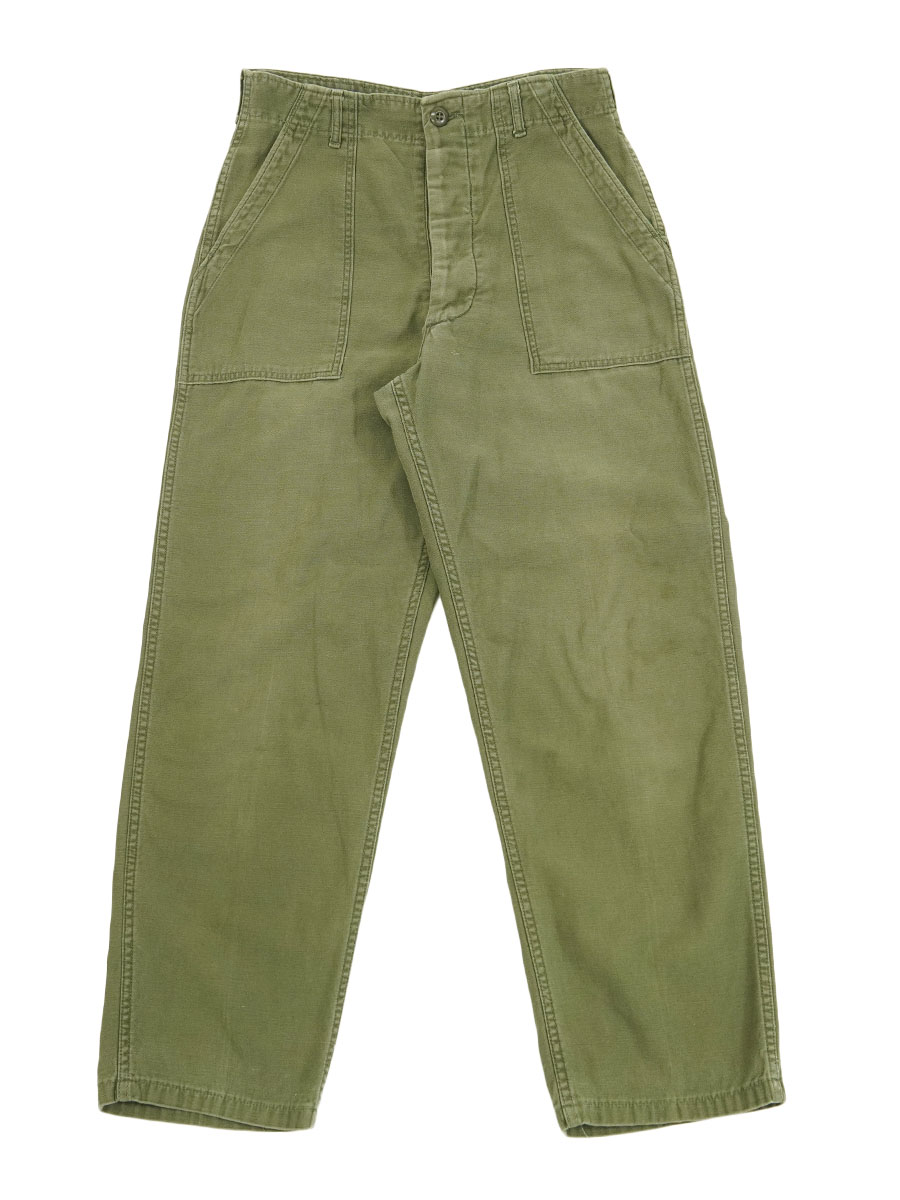 60's ベーカー パンツ 2nd 平ボタンU.S.ARMY ユーティリティ実物 60's~ U.S.ARMY ベイカーパンツ ボタンフライ 実寸(30x28位