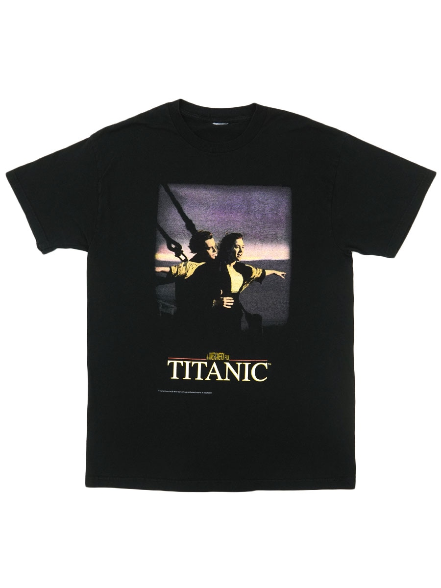タイタニック tシャツ 90s titanic ブラック　コピーライト　USA Titanic 映画 Tシャツ タイタニック ヴィンテージ 90s - メルカリ