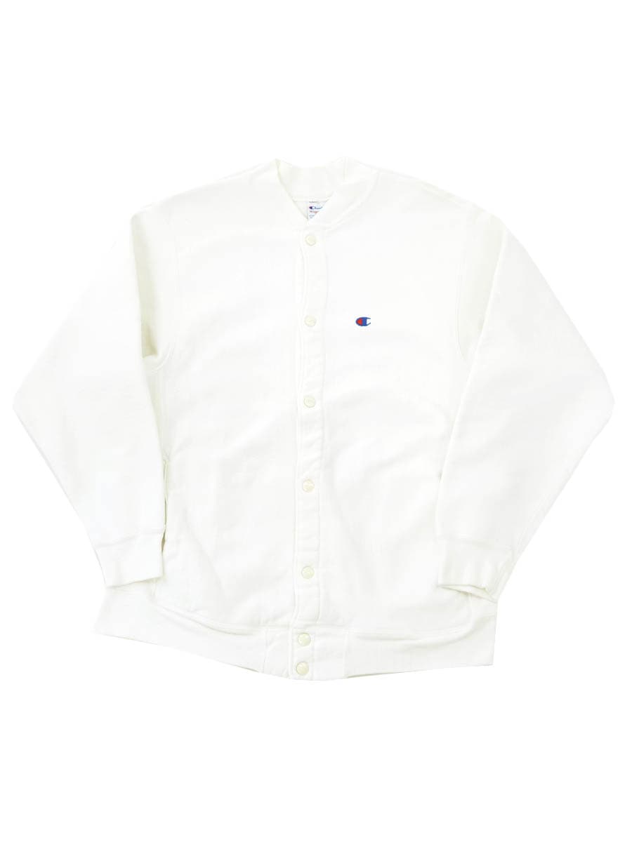 90's 刺繍タグ チャンピオンRW フルスナップカーディガン ホワイト