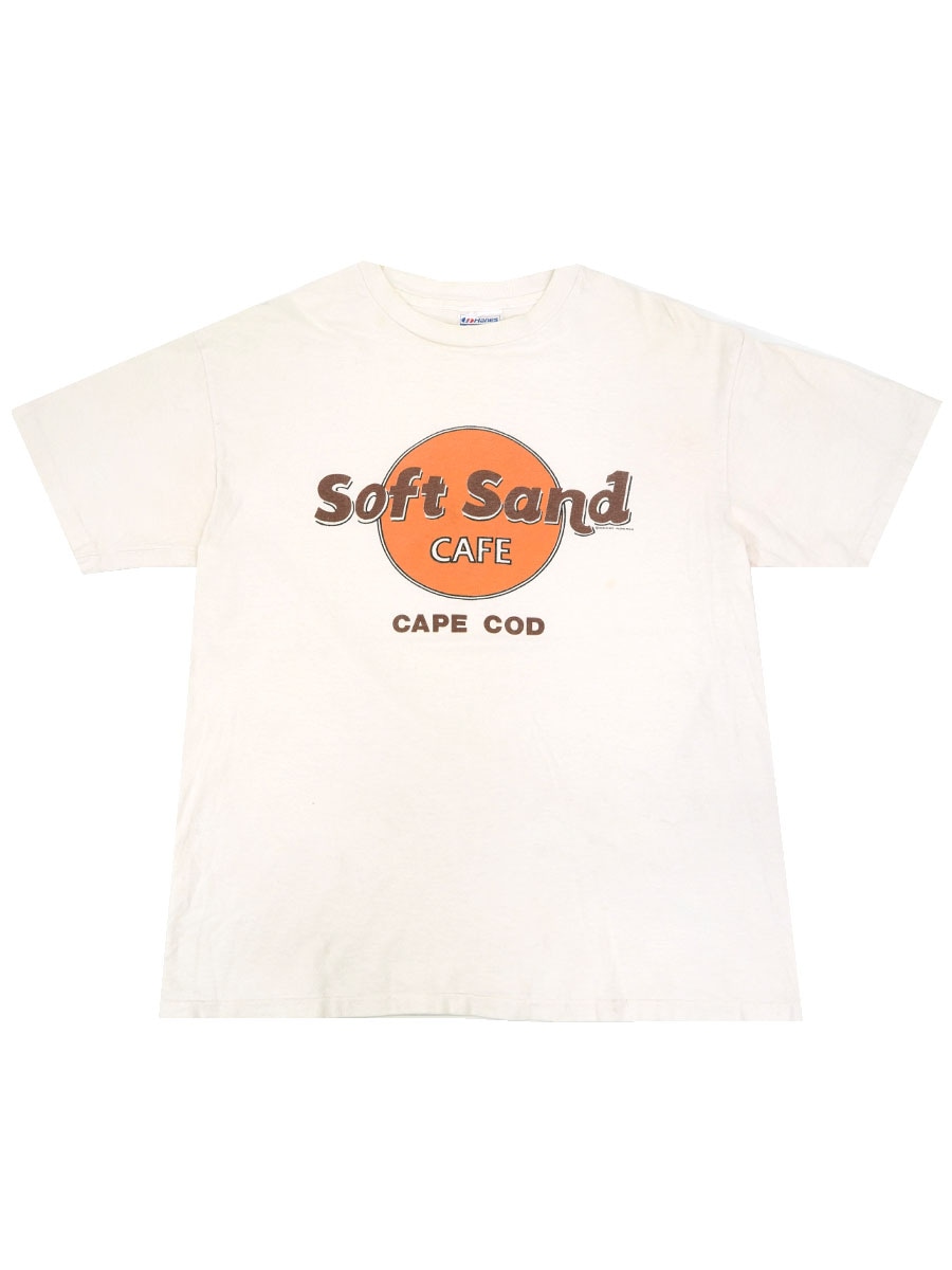 90's Hanes ''Soft Sand CAFE CAPE COD'' パロディTシャツ 表記(L) USA製