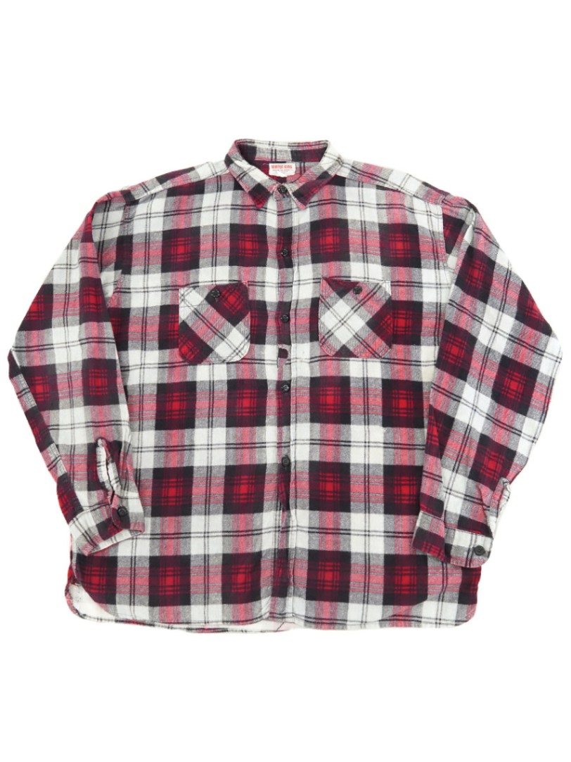 60's～ WINTERKING マチ付き プリントフランネルシャツ 実寸(M位