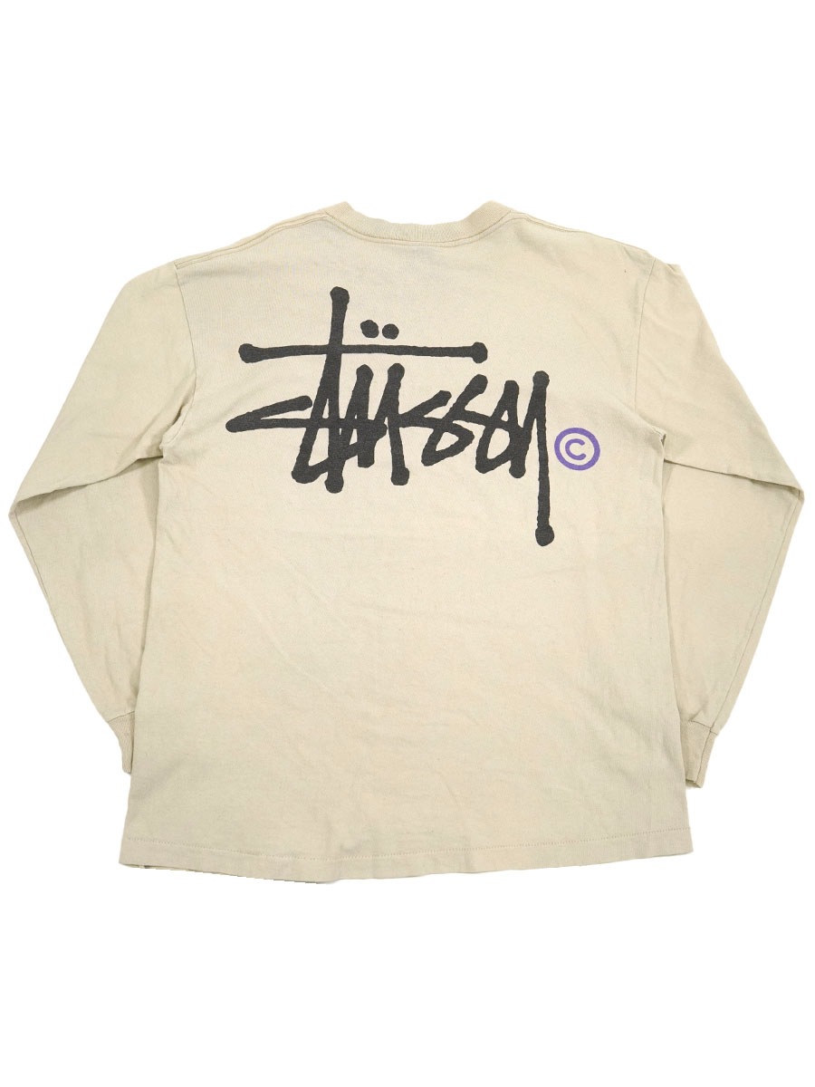 90's STUSSY 両面ロゴプリント ロングスリーブTシャツ 表記(L