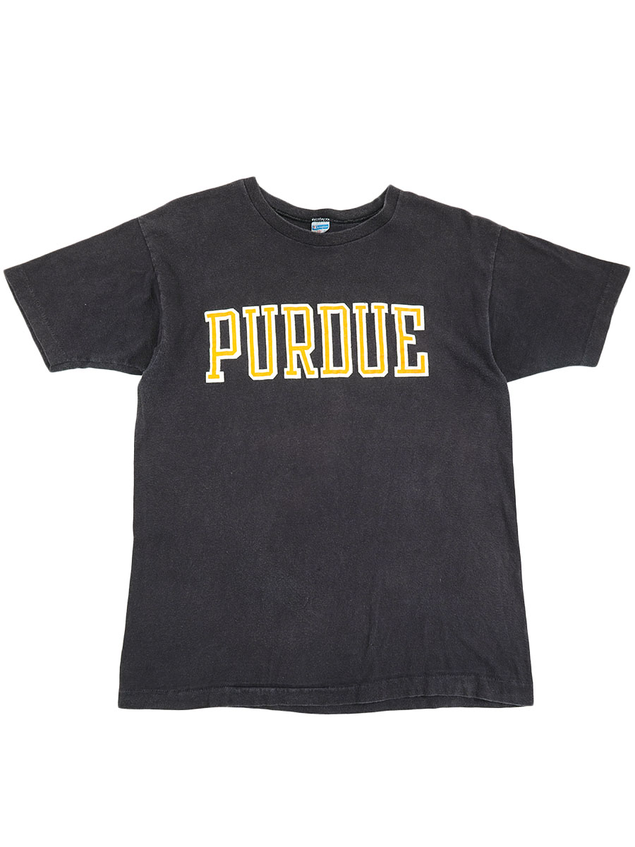 70's バータグ チャンピオン ''PURDUE'' 100%コットンTシャツ 黒 表記