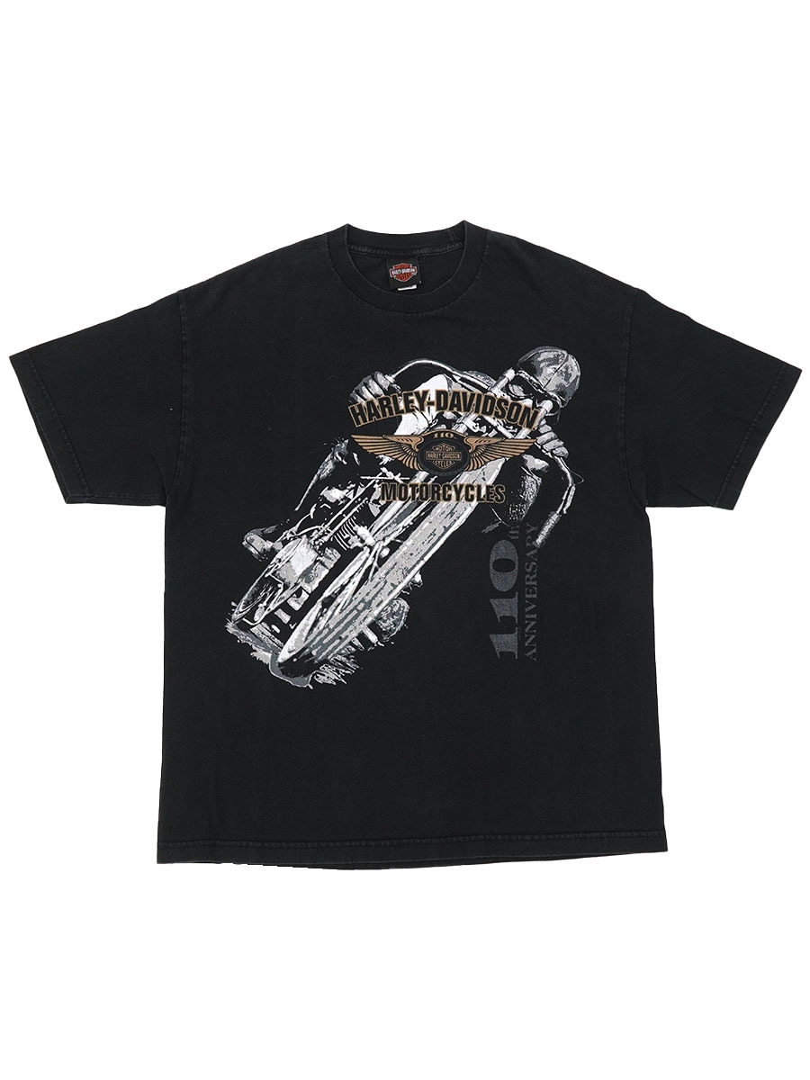 00's HARLEY-DAVISON ''110 ANNIVERSARY'' 両面 ラメプリントTシャツ