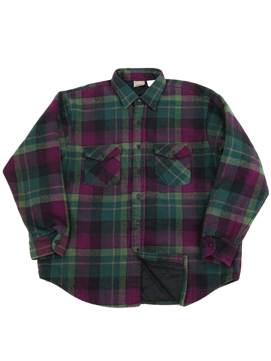 90's OZARK OUTFITTERS' キルティングライナー フランネルシャツ 表記(XL) USA製