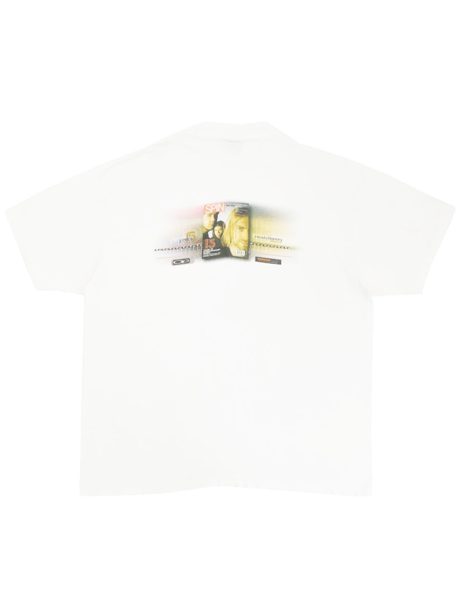 00's OP NIRVANA ''SPIN 15 years revolutionary music'' 両面プリント Tシャツ ホワイト 実寸(XL位)