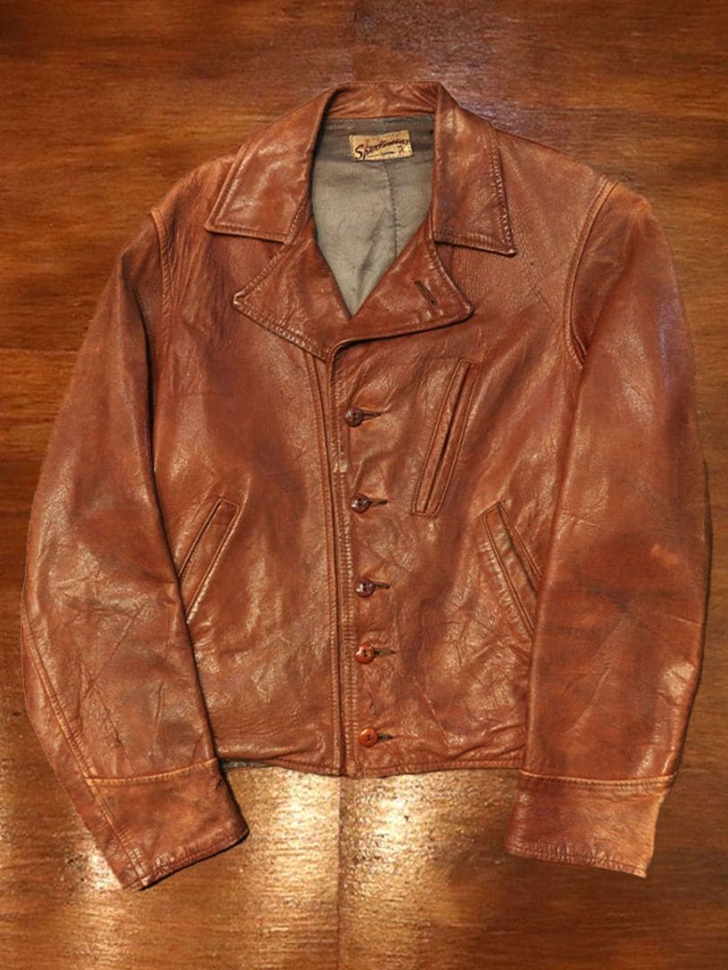 1940s LEATHER COSSACK JACKET , Size 40 | すべての商品