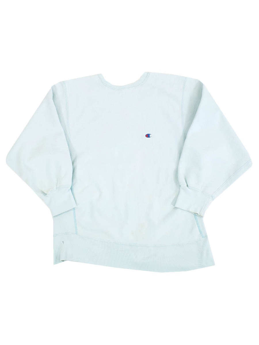 80's プリントタグ チャンピオンRW 無地 ベビーブルー 表記(XL)