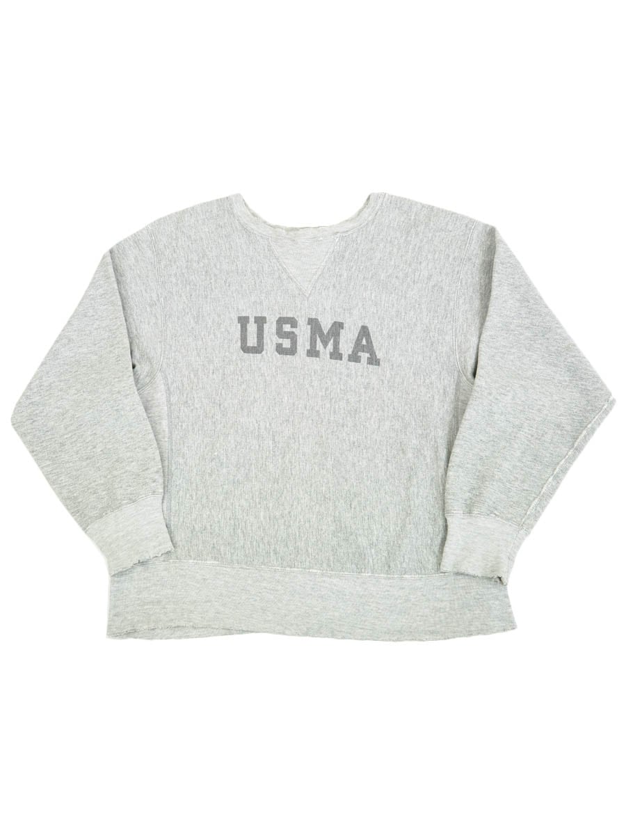 80's プリントタグ チャンピオンRW 前V仕様 ''USMA'' 染み込み 表記(L)